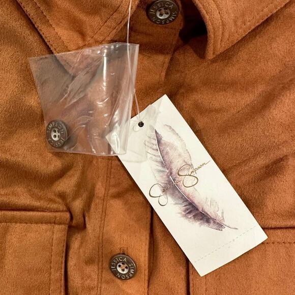 Jessica Simpson Button Front Brown Suede Dress - Picture 6 of 12